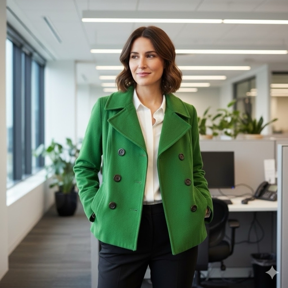 Old Navy Green Double-Breasted Women's Coat XS